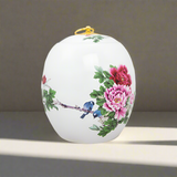 Pink Peony Ceramic Cremation Urn in Extra Small