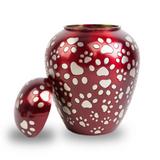 Paws of Love Pet Urn in Red