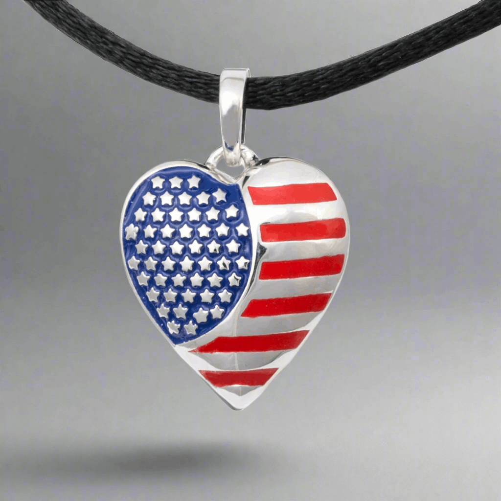 American Flag Cremation Necklace