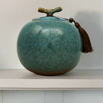 Azure Blue Ceramic Urn in Large