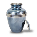 Light Blue Banded Cremation Urn In Medium