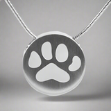 Paw Print Cremation Necklace In Stainless Steel