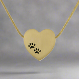 Brass Paw Print Pet Cremation Necklace