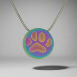 Paw Print Cremation Necklace In Rainbow