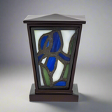 Blue Iris Stained Glass Keepsake Urn