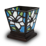 White Lily Stained Glass Keepsake Urn and Candle Holder