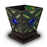 Emerald Mission Stained Glass Keepsake Urn and Candle Holder