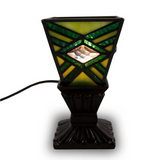 Emerald Mission Style Stained Glass Memory Lamp