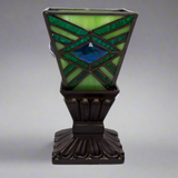 Emerald Mission Style Stained Glass Memory Lamp