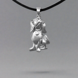 Happy Dog Cremation Pendant In Sterling Silver