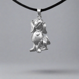 Happy Dog Cremation Pendant In Sterling Silver