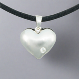 Sparkling Heart Cremation Pendant in Sterling Silver