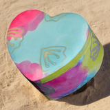 Biodegradable Urn, Heart Urn, Tie Dye Urn for Ashes, Water Burial Ocean Beach