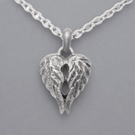 Companion Cremation Necklace for Ashes - Angel Wings