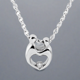 Cremation Necklace With Crystal Clear Heart