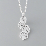 Stainless Steel Cremation Necklace With Paw Prints