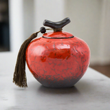 Crimson Ceramic Pet Urn in Small