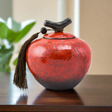 Crimson Ceramic Pet Urn in Small