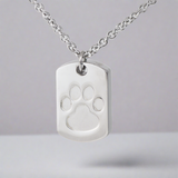 Paw Print Cremation Dog Tag Pendant