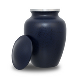 Two-Tone Dark Blue Classic Cremation Urn In Medium