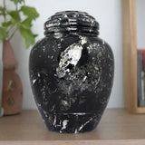 Noire Black Marble Memorial Urn in Large