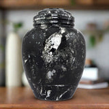 Noire Black Marble Memorial Urn in Large