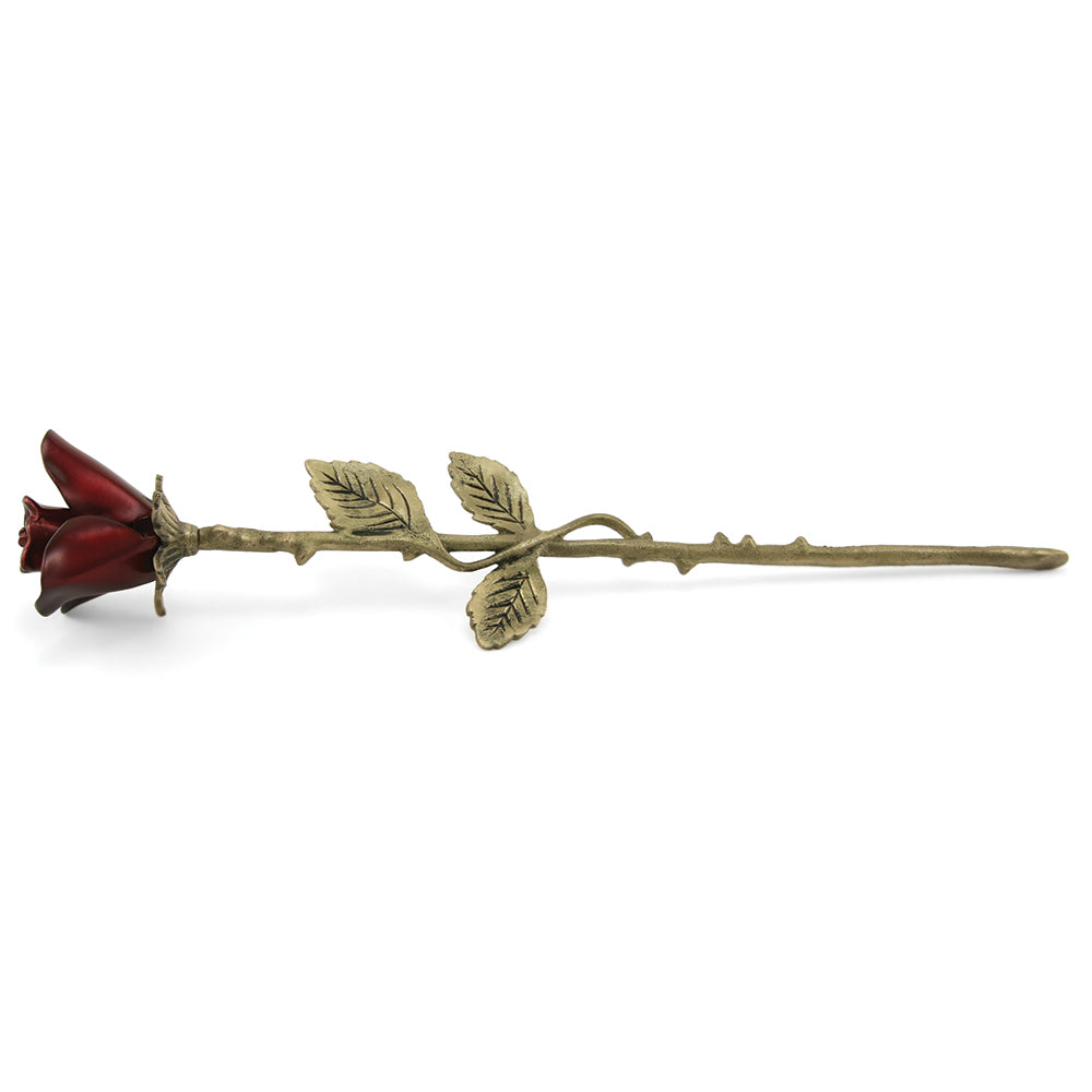 Crimson Red Rose Stem Keepsake Urn for Ashes