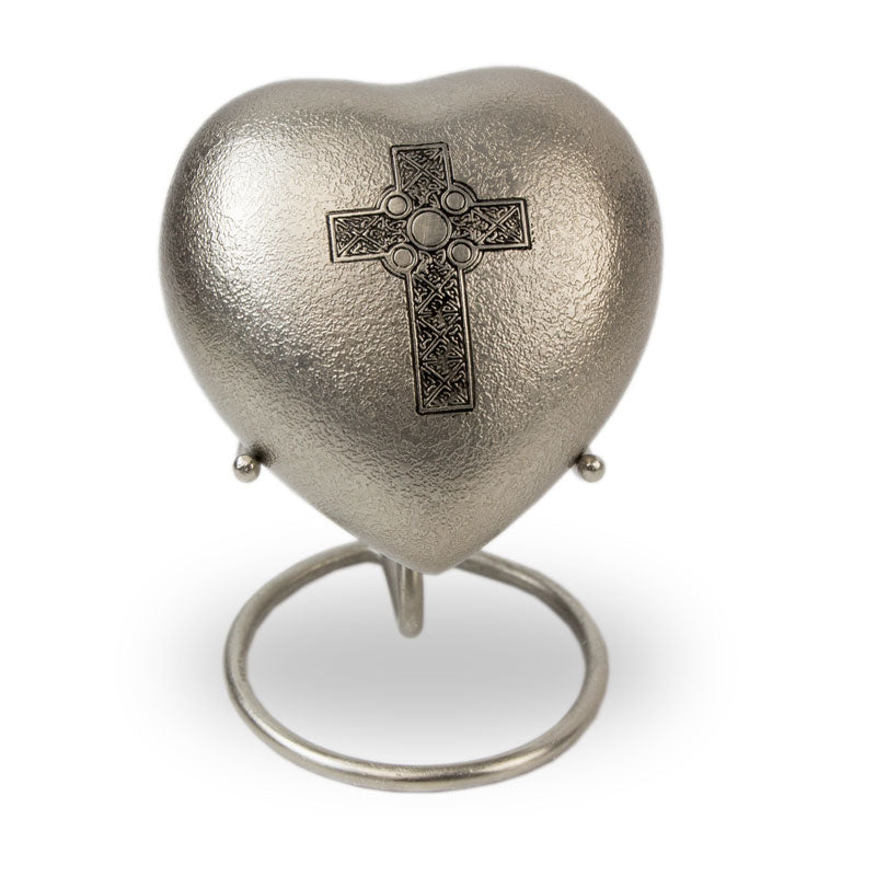 Celtic Cross Cremation Keepsake Heart