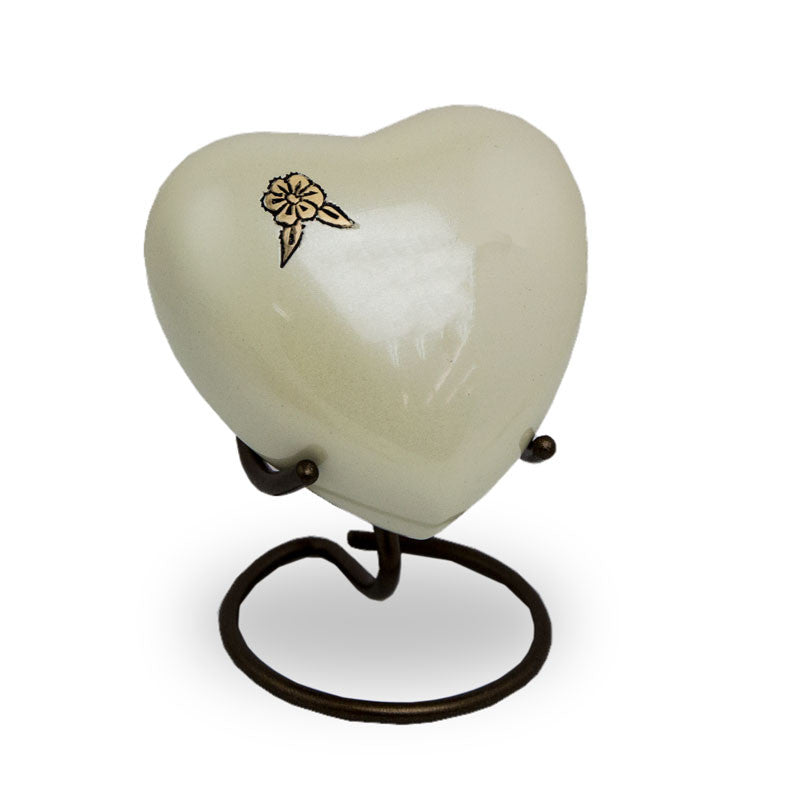 Artisan Heart Cremation Keepsake - Pearl