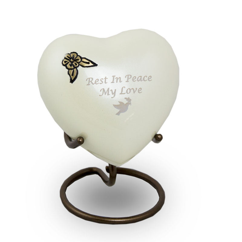Artisan Heart Cremation Keepsake - Pearl
