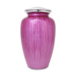 Large Enamel Finished Metal Alloy Cremation Urn - Pink