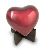 Arielle Heart Cremation Urn Keepsake in Ruby Red