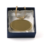 Gold Oval Pendant with Engraving