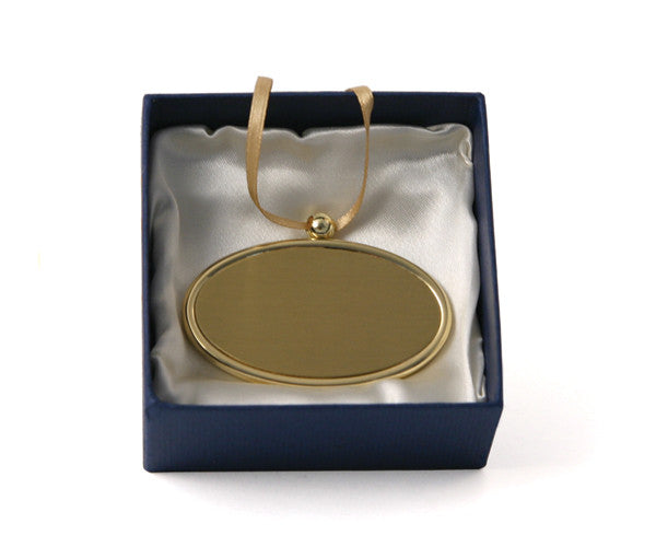 Gold Oval Pendant with Engraving