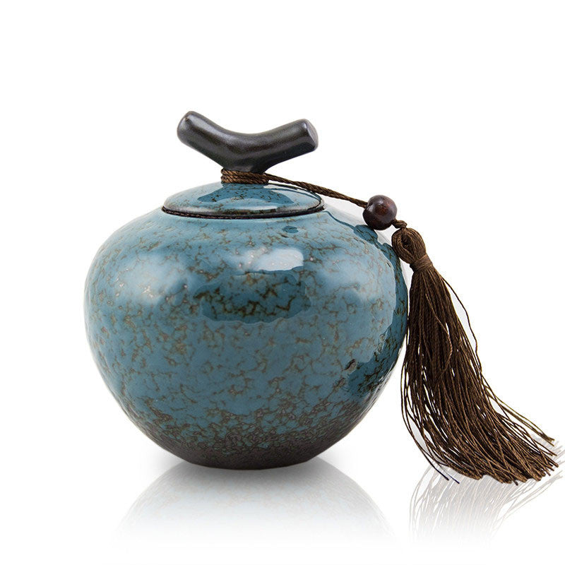 Medium Ceramic Pet Urn - Turquoise