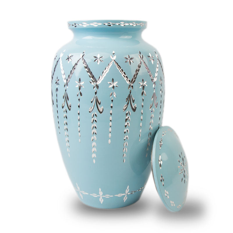 Garland Drop Cremation Urn - Blue