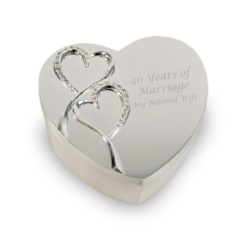 Hearts Combined Silver Keepsake Box