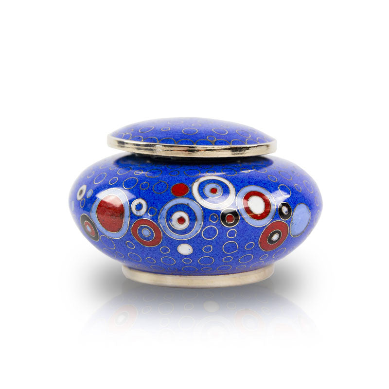 Opulence Blue Geometric Cloisonne Keepsake Urn