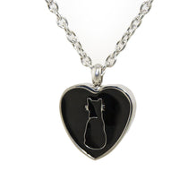 Cremation Necklace - Black Cat Silhouette